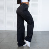 FOXED® HIGH-WAISTED BAGGY JEANS WASHED BLACK