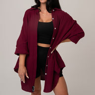 FOXED® MUSSELIN BLUSE BERRY ONESIZE