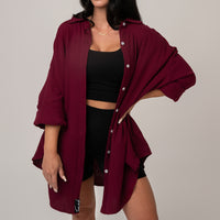 FOXED® MUSSELIN BLUSE BERRY ONESIZE