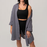 FOXED® MUSSELIN BLUSE GREY ONESIZE