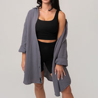 FOXED® MUSSELIN BLUSE GREY ONESIZE