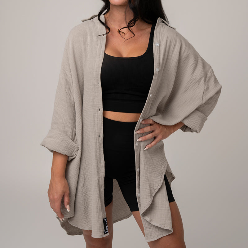 FOXED® MUSSELIN BLUSE MATCHA ONESIZE