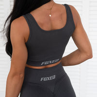 FOXED® OPHELIA RIBBED SEAMLESS TANK TOP ASH GREY