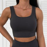 FOXED® OPHELIA RIBBED SEAMLESS TANK TOP ASH GREY