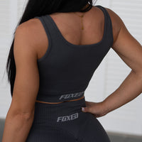 FOXED® OPHELIA RIBBED SEAMLESS TANK TOP ASH GREY