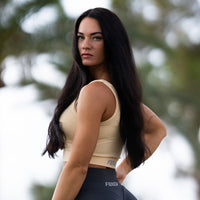 FOXED® OPHELIA RIBBED SEAMLESS TANK TOP COOKIE