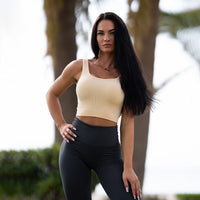 FOXED® OPHELIA RIBBED SEAMLESS TANK TOP COOKIE