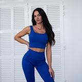 FOXED® OPHELIA RIBBED SEAMLESS TANK TOP IRIS BLUE