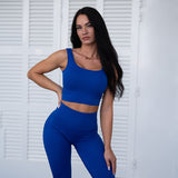 FOXED® RIBBED SEAMLESS LEGGINGS IRIS BLUE