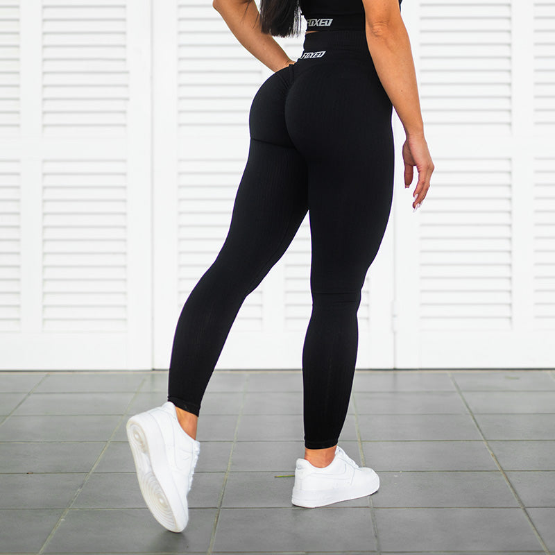 FOXED® RIBBED SEAMLESS LEGGINGS BLACK