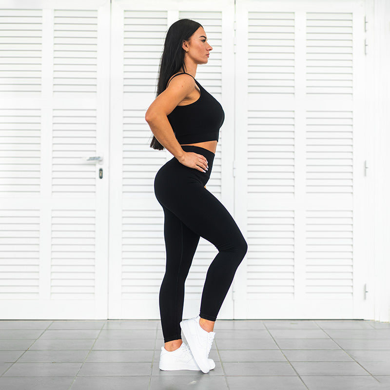 FOXED® RIBBED SEAMLESS LEGGINGS BLACK