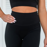 FOXED® RIBBED SEAMLESS LEGGINGS BLACK
