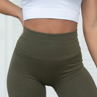 FOXED® RIBBED SEAMLESS LEGGINGS HAWAIIAN OLIVE