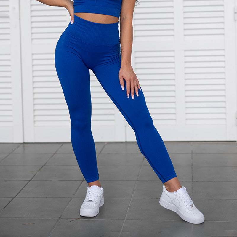 FOXED® RIBBED SEAMLESS LEGGINGS IRIS BLUE