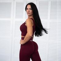 FOXED® RIBBED SEAMLESS LEGGINGS LOVE BURGUNDY