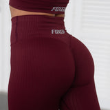 FOXED® RIBBED SEAMLESS LEGGINGS LOVE BURGUNDY