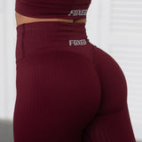 FOXED® RIBBED SEAMLESS LEGGINGS LOVE BURGUNDY