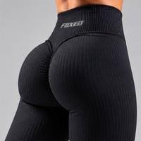 FOXED® RIBBED SEAMLESS LEGGINGS BLACK