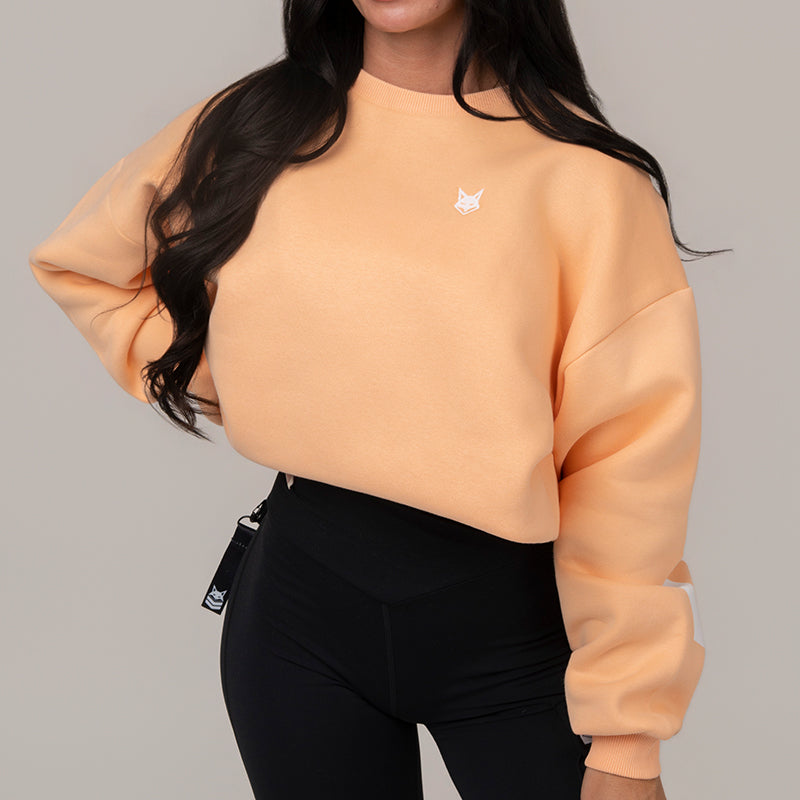 FOXED® STATEMENT OVERSIZE SWEATER FUZZ PEACH WMN