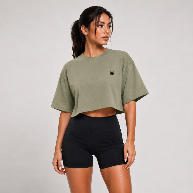 FOXED® STUDIOSTATE CROPPED SHIRT MATCHA LATTE