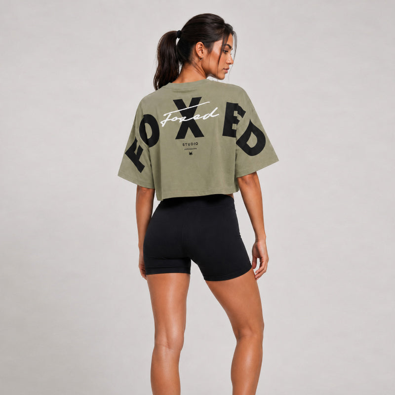 FOXED® STUDIOSTATE CROPPED SHIRT MATCHA LATTE