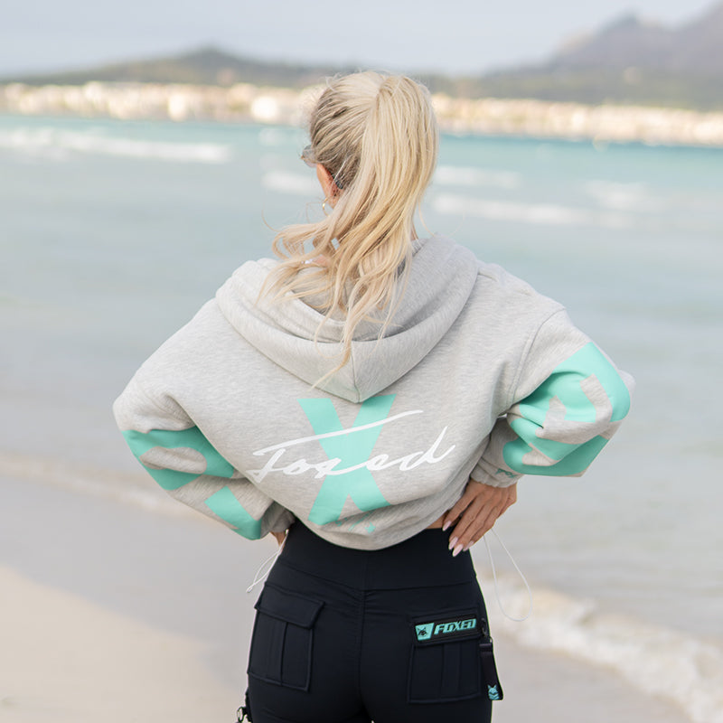 FOXED® STUDIOSTATE OVERSIZE ZIPPER GREY MELANGE/MINT