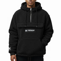FOXED® HOODED TEDDY SHERPA JACKET BLACK (EXTRA HEAVY)
