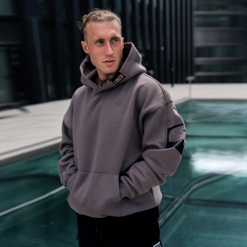 FOXED® URBAN UNISEX HOODIE GREY/ROSA