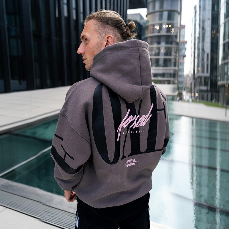 FOXED® URBAN UNISEX HOODIE GREY/ROSA