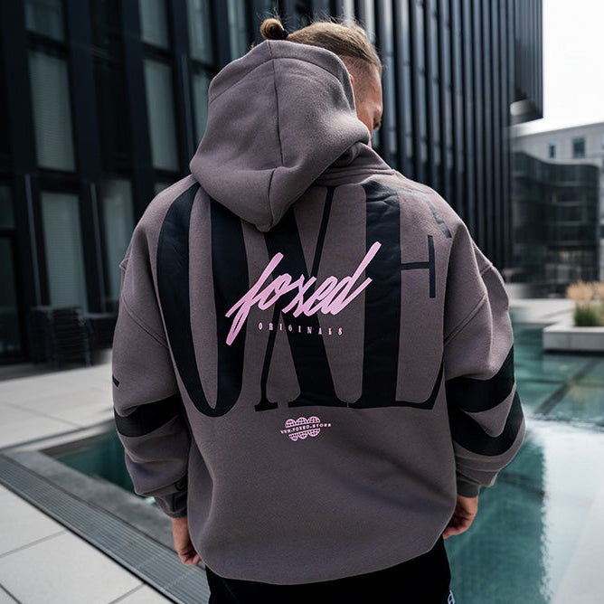 FOXED® URBAN UNISEX HOODIE GREY/ROSE