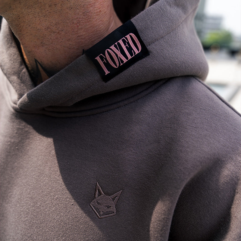 FOXED® URBAN UNISEX HOODIE GREY/ROSA